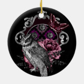 ダークフクロウ蝶と花 – ゴシック セラミックオーナメント (裏面)