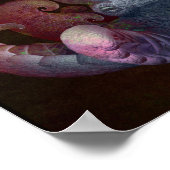 ダークフラクカラフルラクタルタコ複合アート ポスター (角)