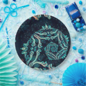 ダークフラクタルエレガンスディナープレート ペーパープレート (パーティー)