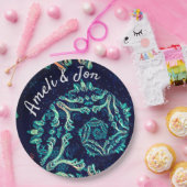 ダークフラクタルエレガンスディナープレート ペーパープレート (パーティー)