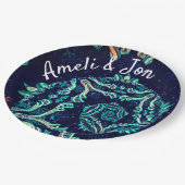 ダークフラクタルエレガンスディナープレート ペーパープレート (アングル)