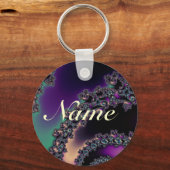 ダークフラクタルキーチパーソナライズされたェーン キーホルダー (正面)