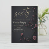 ダークフラワーゴシック60誕生日 招待状 (スタンド正面)
