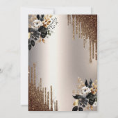 ダークフラワーズグリッタードリップアイボリー退職パーティー 招待状 (裏面)