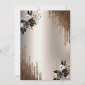 ダークフラワーズグリッタードリプスアイボリー70誕生日 招待状 (裏面)