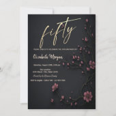 ダークフラワーズ ゴシック 50歳の誕生日 招待状 (正面)