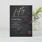 ダークフラワーズ ゴシック 50歳の誕生日 招待状 (スタンド正面)
