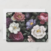 ダークフラワーズ モダン ブライダルシャワー 招待状 (裏面)