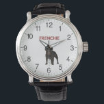 ダークフランスのブルドッグ 腕時計<br><div class="desc">ダークブラウンとブラックフランスのブルドッグはあなたを見ている。</div>