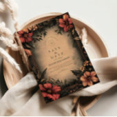 ダークフローラアールヌーボー結婚式招待状 セーブザデート