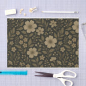 ダークフローラコテージお洒落ーウォーターカラー 薄葉紙 (クラフト)