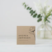 ダークフローラバラ素朴クラフトボタニカルエレガント スクエア名刺 (スタンド正面)