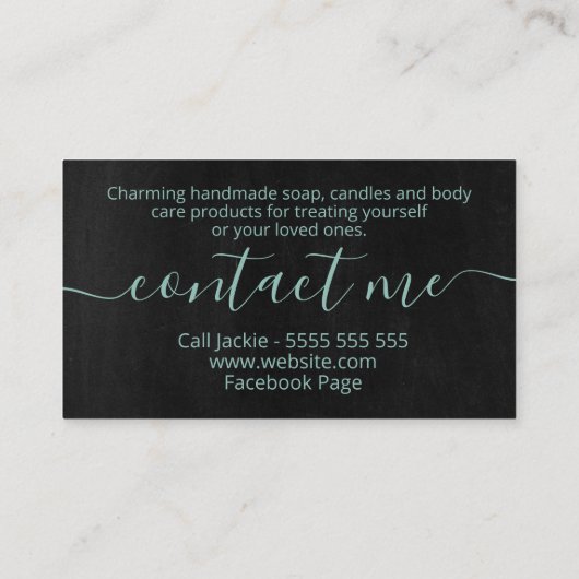 ダークフローラ手作りバス体スパソープロードル 名刺 (裏面)