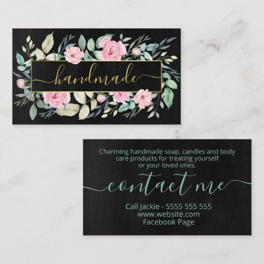 ダークフローラ手作りバス体スパソープロードル 名刺 (正面/裏面)