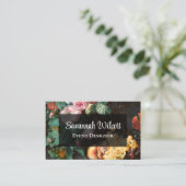 ダークフローラ&フルーツビジネスカードデザイン 名刺 (スタンド正面)