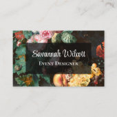 ダークフローラ&フルーツビジネスカードデザイン 名刺 (正面)