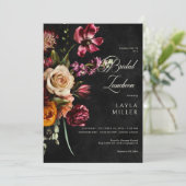 ダークブエレガントラックオータムフローラブライダルルンチョン 招待状 (スタンド正面)