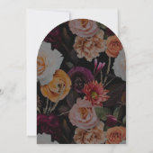 ダークブエレガントラックオータムフローラブライダルルンチョン 招待状 (裏面)