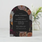 ダークブエレガントラックオータムフローラブライダルルンチョン 招待状 (スタンド正面)