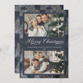 ダークブエレガントルークリスマスツリーファミリーの写真 シーズンカード (正面/裏面)
