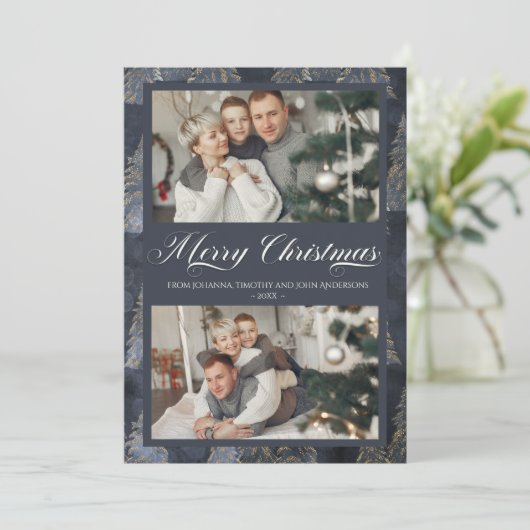 ダークブエレガントルークリスマスツリーファミリーの写真 シーズンカード (スタンド正面)