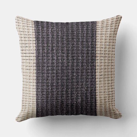 ダークブラウンとクリームツートーン装飾用クッション クッション (裏面)