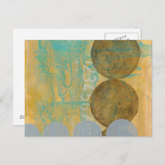 ダークブラウンとグレーの数字の付いた円 ポストカード (正面/裏面)