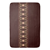 ダークブラウンとピーチ バスマット (正面縦)