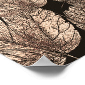 ダークブラウンとブロンズ葉のパーティーバナー ポスター (角)