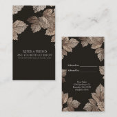 ダークブラウンとブロンズ葉の素朴が友だちを参照 紹介カード (正面/裏面)