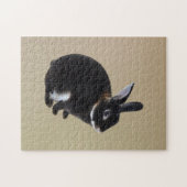 ダークブラウンとホワイトミニレックスウサギ ジグソーパズル (横)