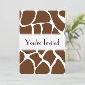 ダークブラウンのキリン柄のパターン 招待状 (スタンド正面)