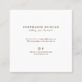 ダークブラウンのケーキ結婚デコレーターのダイヤモンドケーキ スクエア名刺 (裏面)