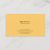 ダークブラウンのゴールデン・スケール・ジャスティス 名刺 (裏面)