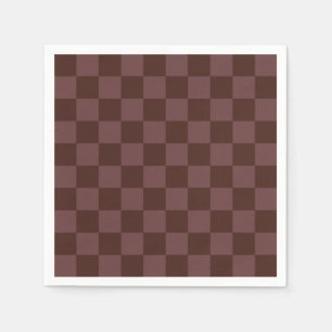 ダークブラウンのチェッカーボード スタンダードカクテルナプキン