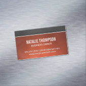 ダークブラウンのテクスチャ |オレンジ色の革の背景 マグネット名刺 (インサイチュ)