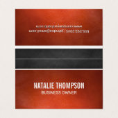 ダークブラウンのテクスチャ |オレンジ色の革の背景 名刺 (外部フラット)