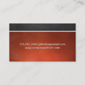 ダークブラウンのテクスチャ |オレンジ色の革の背景 名刺 (裏面)