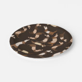 ダークブラウンのフェレット ペーパープレート (アングル)