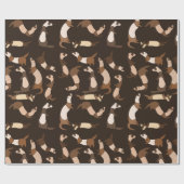 ダークブラウンのフェレット ラッピングペーパー (フラット)