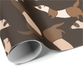 ダークブラウンのフェレット ラッピングペーパー (ロールコーナー)