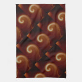 ダークブラウンのライトスパイラルアート キッチンタオル (縦)