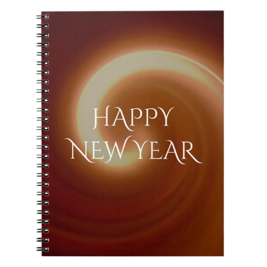 ダークブラウンのライトスパイラルアート ノートブック (正面)