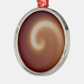 ダークブラウンのライトスパイラルアート メタルオーナメント (左)