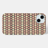 ダークブラウンのリーフ柄のシームレスな幾何学模様 Case-Mate iPhoneケース (裏面 (横))