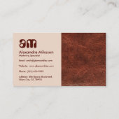 ダークブラウンのレザーブランド 名刺 (裏面)