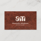 ダークブラウンのレザーブランド 名刺 (正面)