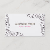 ダークブラウンの渦巻き旋回 名刺 (正面)