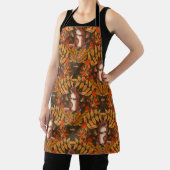 ダークブラウンの秋のリス エプロン (インサイチュ)