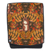 ダークブラウンの秋のリス バックパック (正面)